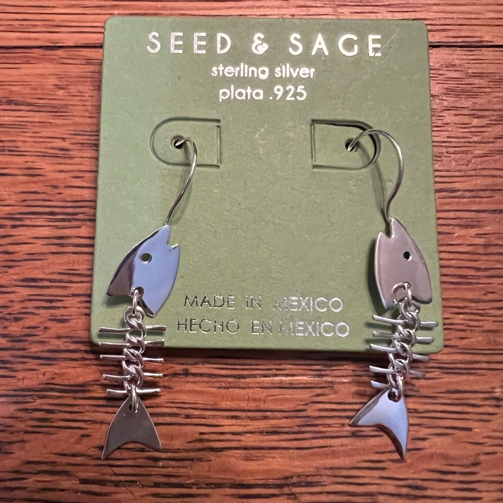 Seed & Sage Silver Fish Earrings